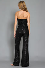 Tube Belted Sequin Jumpsuit