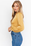 Long Sleeve Deep V-Neck Top