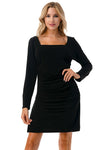 Ariella - Square Neckline Dress w/ Side Slits