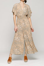 Printed V-Neck Jumpsuit