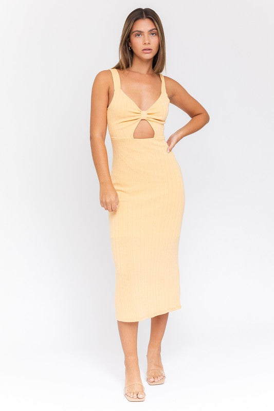 Ruched Front Midi Dress