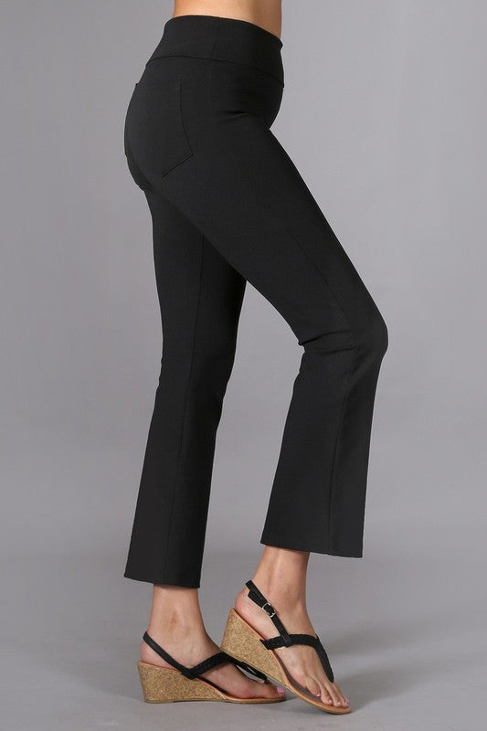 Cropped Capri Pants w/ Bell Flare