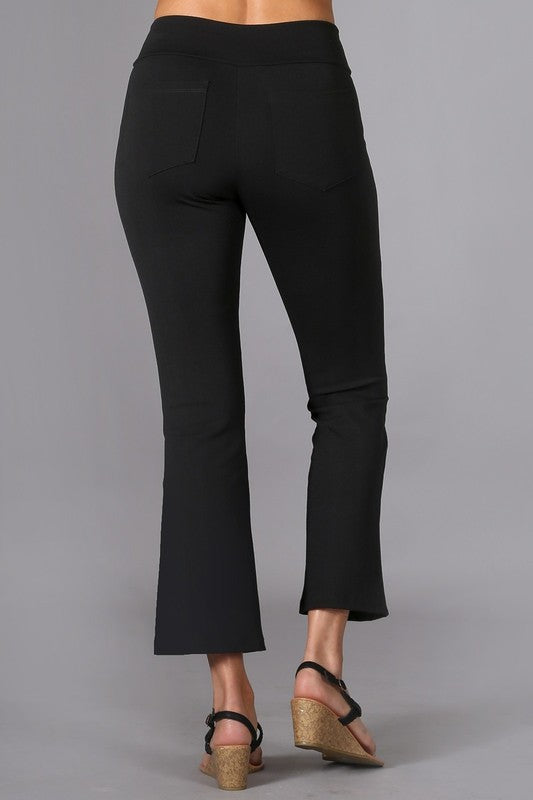 Cropped Capri Pants w/ Bell Flare