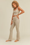 Soft Brushed Waffle Knit Crop Top & Flare Pant