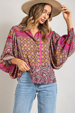 Boho Puff Sleeve Top