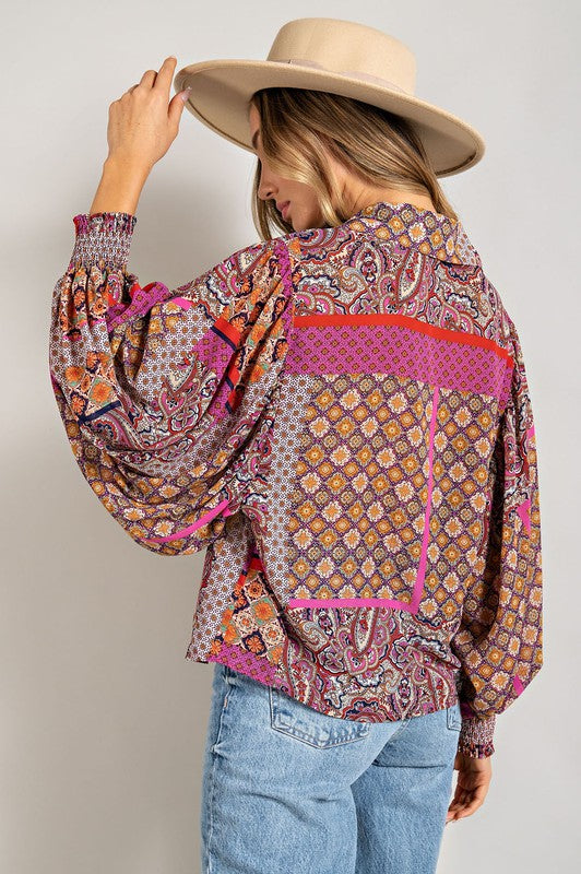 Boho Puff Sleeve Top