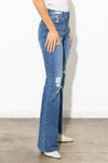 Vibrant - High Waisted Distressed Bootcut Jeans