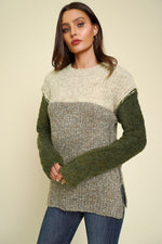 Boucle Color Block Sweater