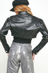Vegan Leather Cropped Jacket
