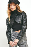 Vegan Leather Cropped Jacket