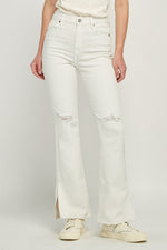 Hidden Ryan 31" Inseam Low Rise Bootcut w/ Slit - Sea Salt