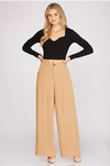 Wide Pants w/ Pintuck and Side Pockets