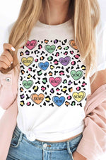 Leopard Candy Hearts Graphic Tee
