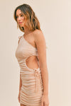 One Shoulder Cutout Mini Dress
