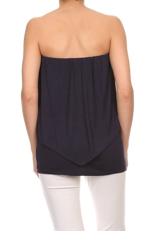 Double Layered Tube Top - Navy