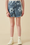 Daisy Floral Denim Shorts - Girls