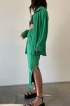 Pleated Long Sleeve Top and Skirt