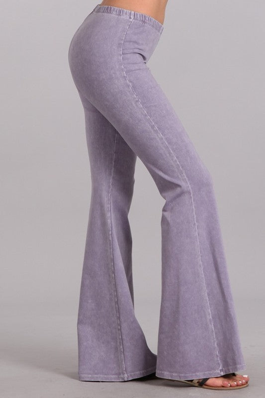 Bell Bottom Flare Stretch Pants - Lilac