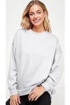 Fleece Basic Oversized Crew Neck Sweatshirt