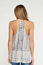 Jaquard Textured Dot Sleeveless Crochet Top