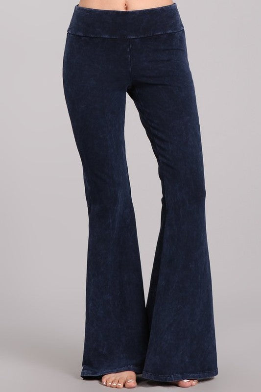 Pocketed Wide Bell Pants - Electric Blue