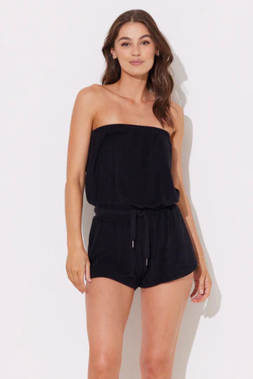 Ocean Drive- Terry Cloth Strapless Romper