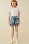 Daisy Floral Denim Shorts - Girls