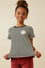 Smiley Patch Knit Top - Girls