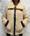 Fur Jacket w/ Leather Trim