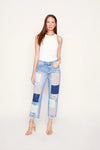 Blue Revival Paisley Patchwork Straight Jeans - Miami Wash
