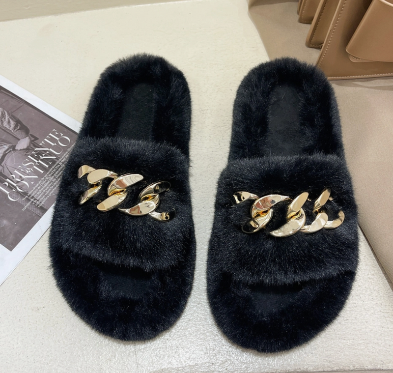 Gold Chain Slippers