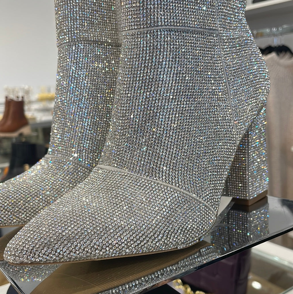 Madden Girl Silver Rhinestone Boot