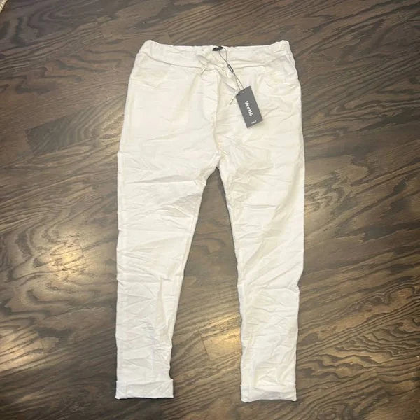 Venti6 Solid Crinkle Jogger - White